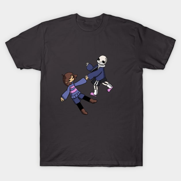 Sans and Frisk T-Shirt by KunkyTheRoid